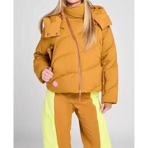 NEW SENIQ powder puff down jacket in hotty toddy